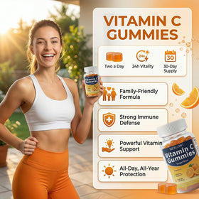 Gummies de Vitamine C Oopeatol, gummies dans une main