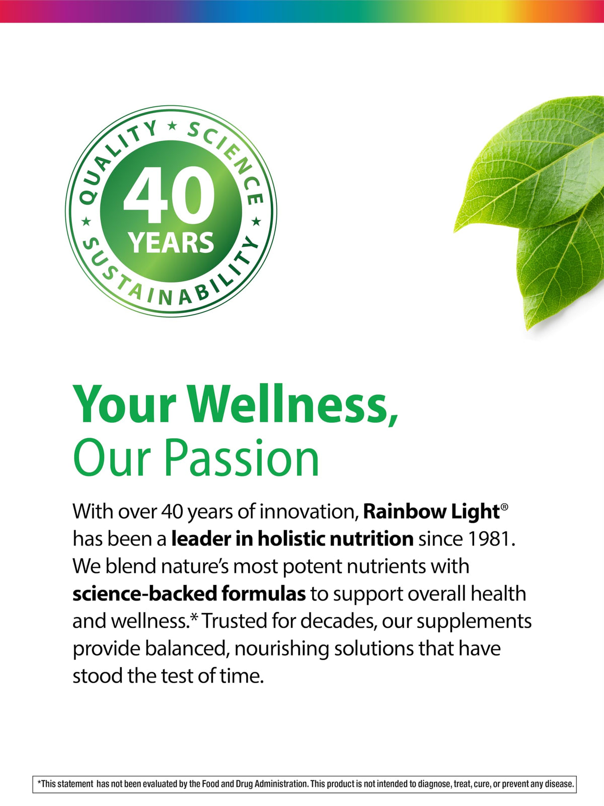 Gummies de Vitamine C Rainbow Light, affichage des ingrédients
