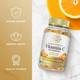 Gummies de Vitamine C Solgar 1 000 mg, étiquette du pot