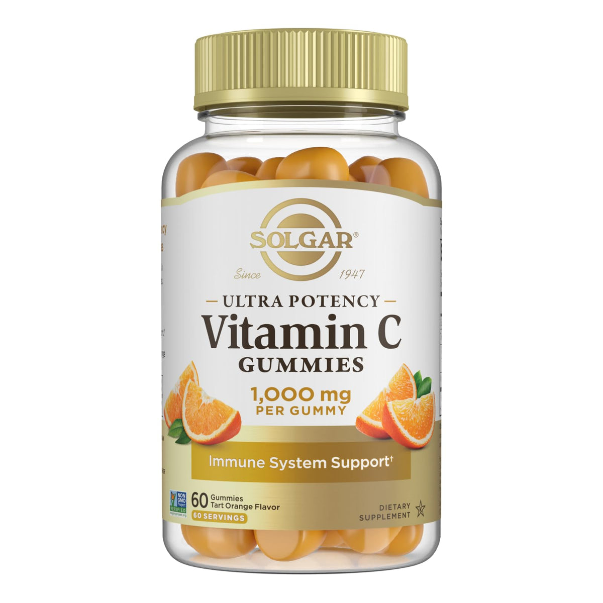 Gummies de Vitamine C Solgar 1 000 mg, pot de 60 gummies, vue de face
