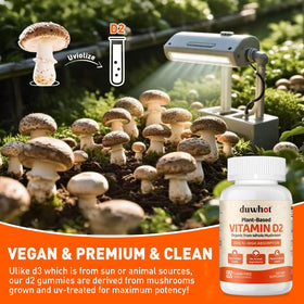Gummies de Vitamine D2 duwhot sur une table en bois
