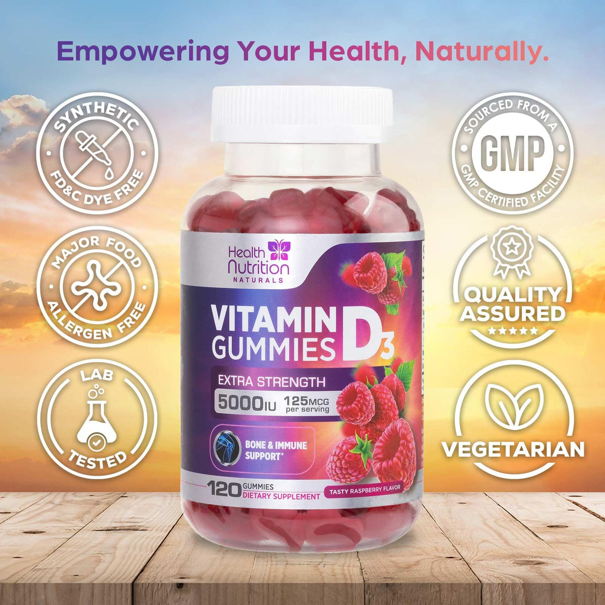 Gummies de Vitamine D3 125 mcg - dosage par portion