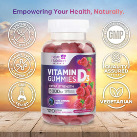 Gummies de Vitamine D3 125 mcg - dosage par portion