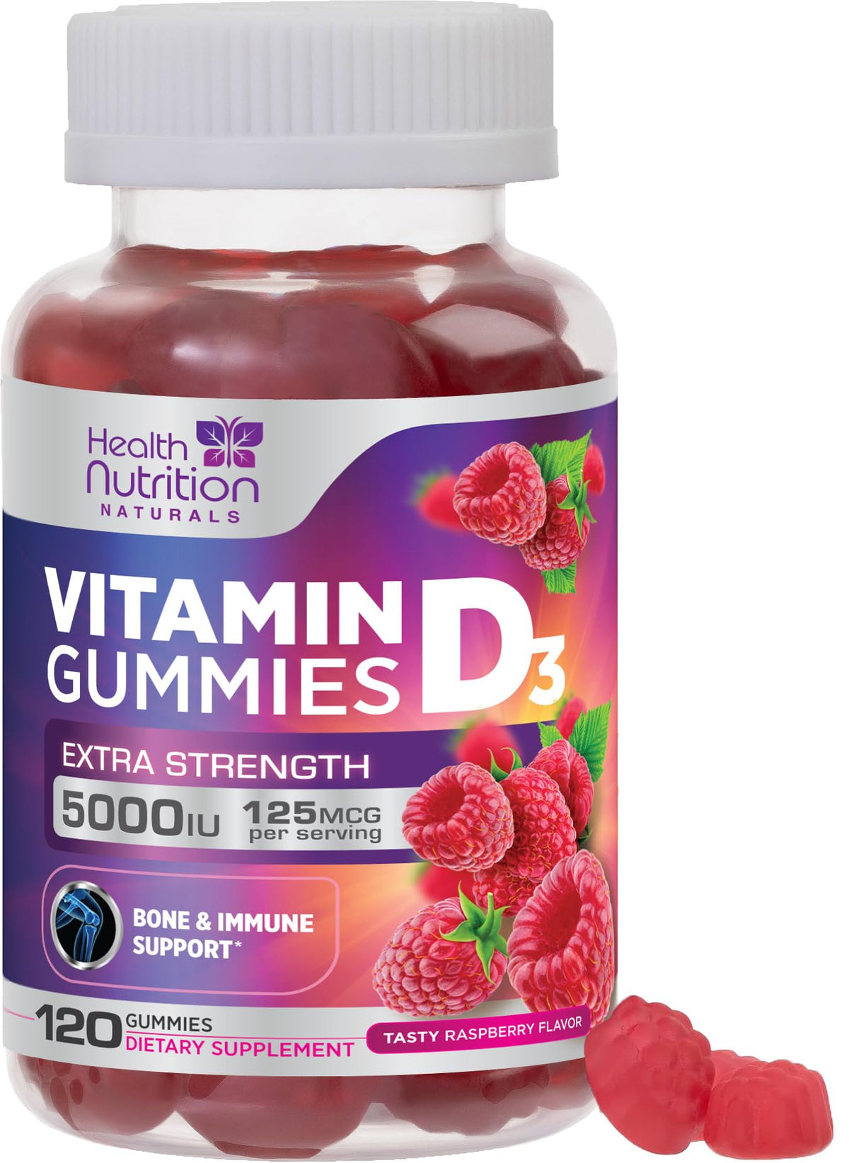 Gummies de Vitamine D3 125 mcg - paquet avant