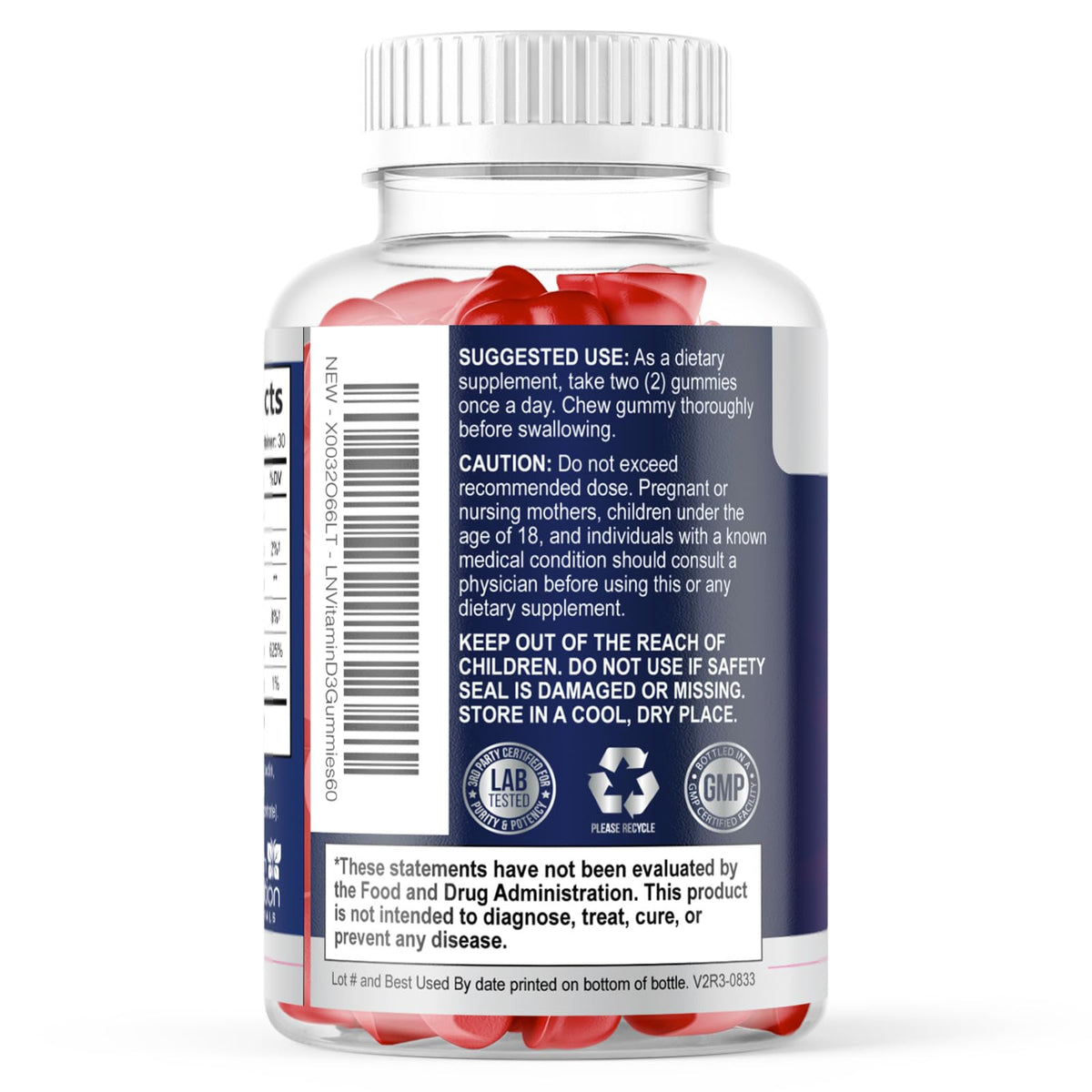 Gummies de vitamine D3 avec fruits