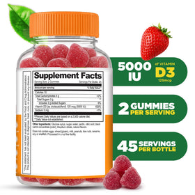 Gummies de vitamine D3 Lifeable avec un goût de fraise