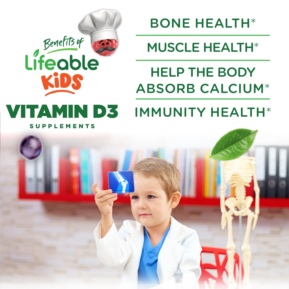 Gummies de vitamine D3 Lifeable sur une table