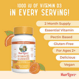Gummies de vitamine D3 MARYRUTH'S avec ingrédients