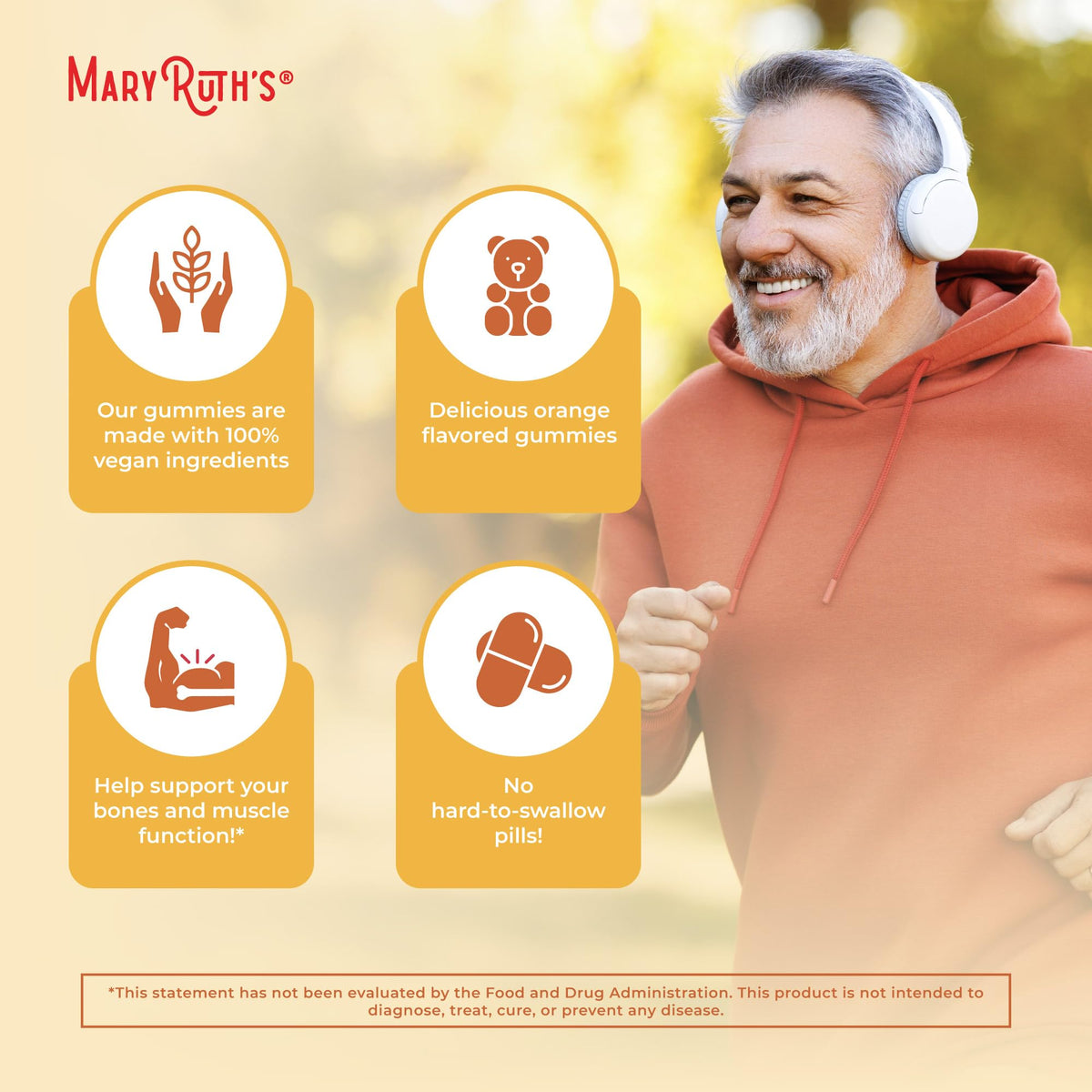 Gummies de vitamine D3 MARYRUTH'S dans un bol