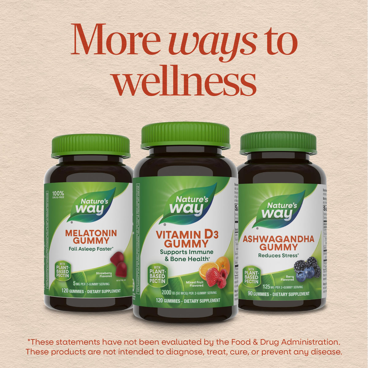 Gummies de vitamine D3 Nature's Way, mise en scène familiale