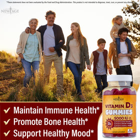 Gummies de Vitamine D3 NEW AGE avec fruits naturels