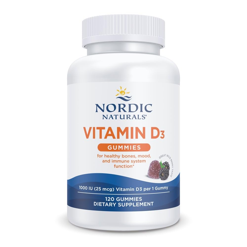 Gummies de Vitamine D3 Nordic Naturals 1000 IU 120 pièces, vue de face