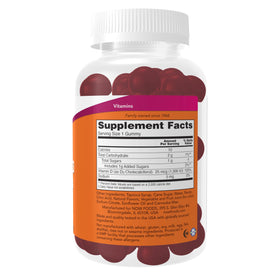 Gummies de Vitamine D3 NOW Foods, vue de côté, fraise