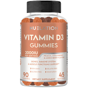 Gummies de vitamine D3 NUELATION 2000 IU vue de face