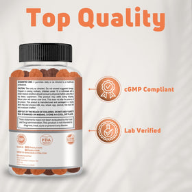 Gummies de vitamine D3 NUELATION avec un verre d'eau