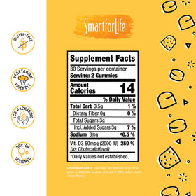 Gummies de Vitamine D3 Smart for Life, portion recommandée