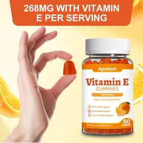 Gummies de vitamine E Agumoon en forme de fruit, saveur orange
