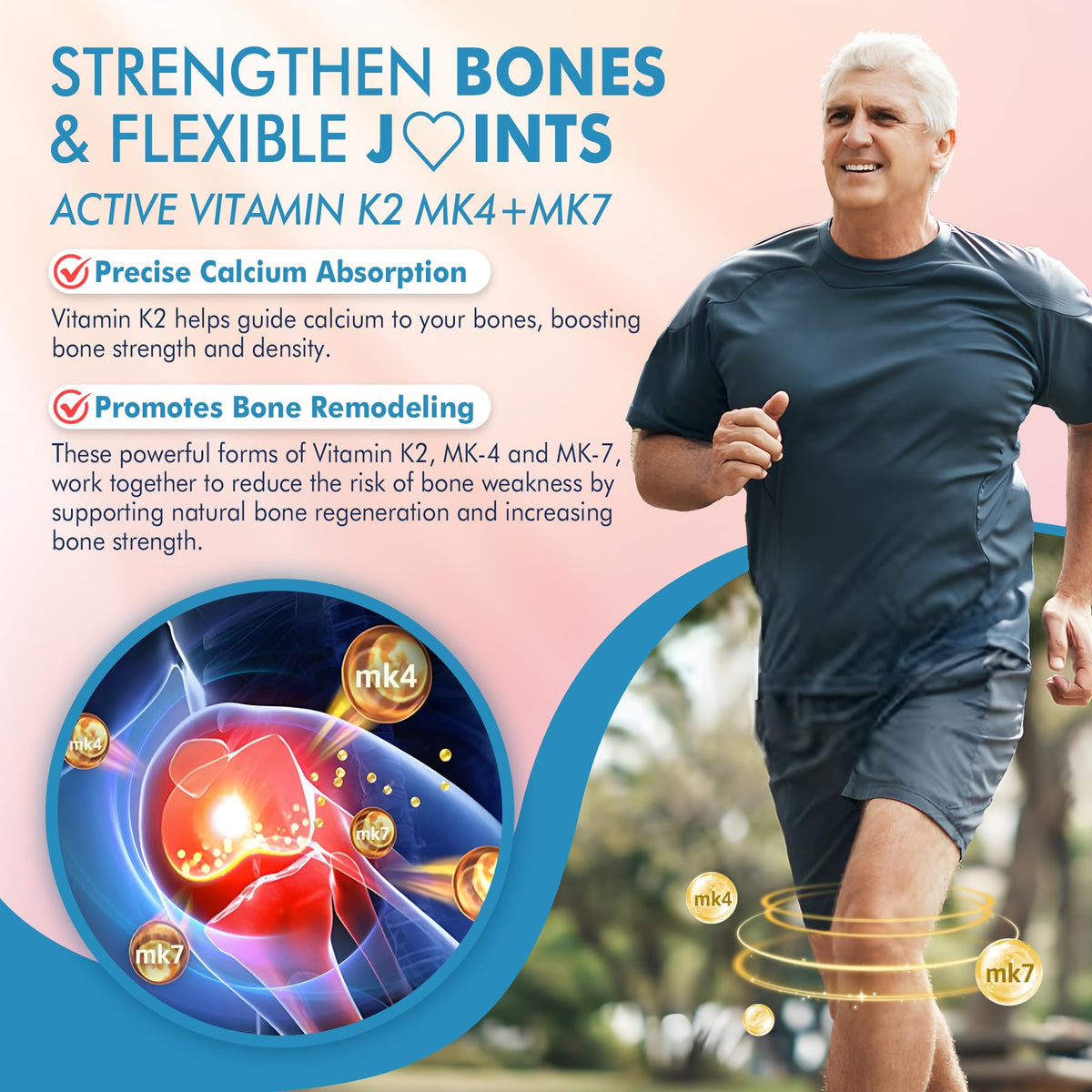 Gummies de vitamine K2 Nextdia avec un fond de fruits