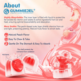 Gummies de vitamine K2 Nextdia, gros plan sur la texture