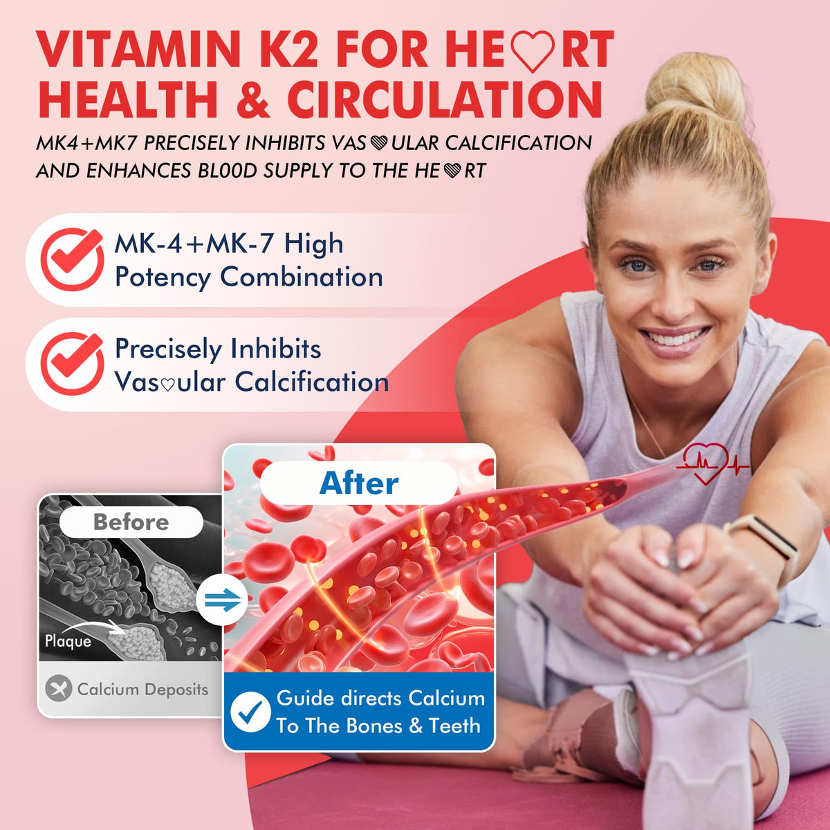 Gummies de vitamine K2 Nextdia sur une table en bois