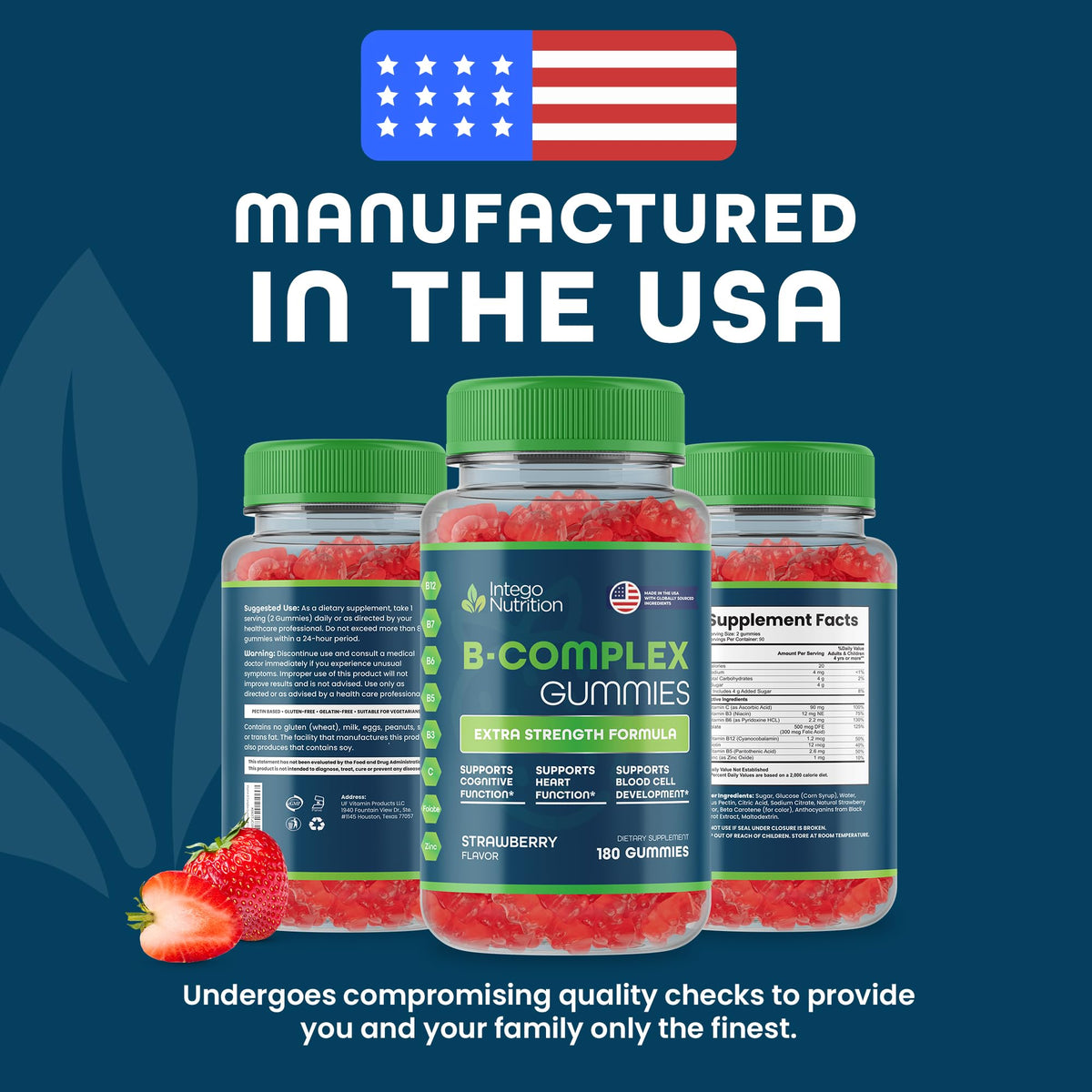 Gummies de vitamines B Complexe INTEGO NUTRITION, dosage recommandé