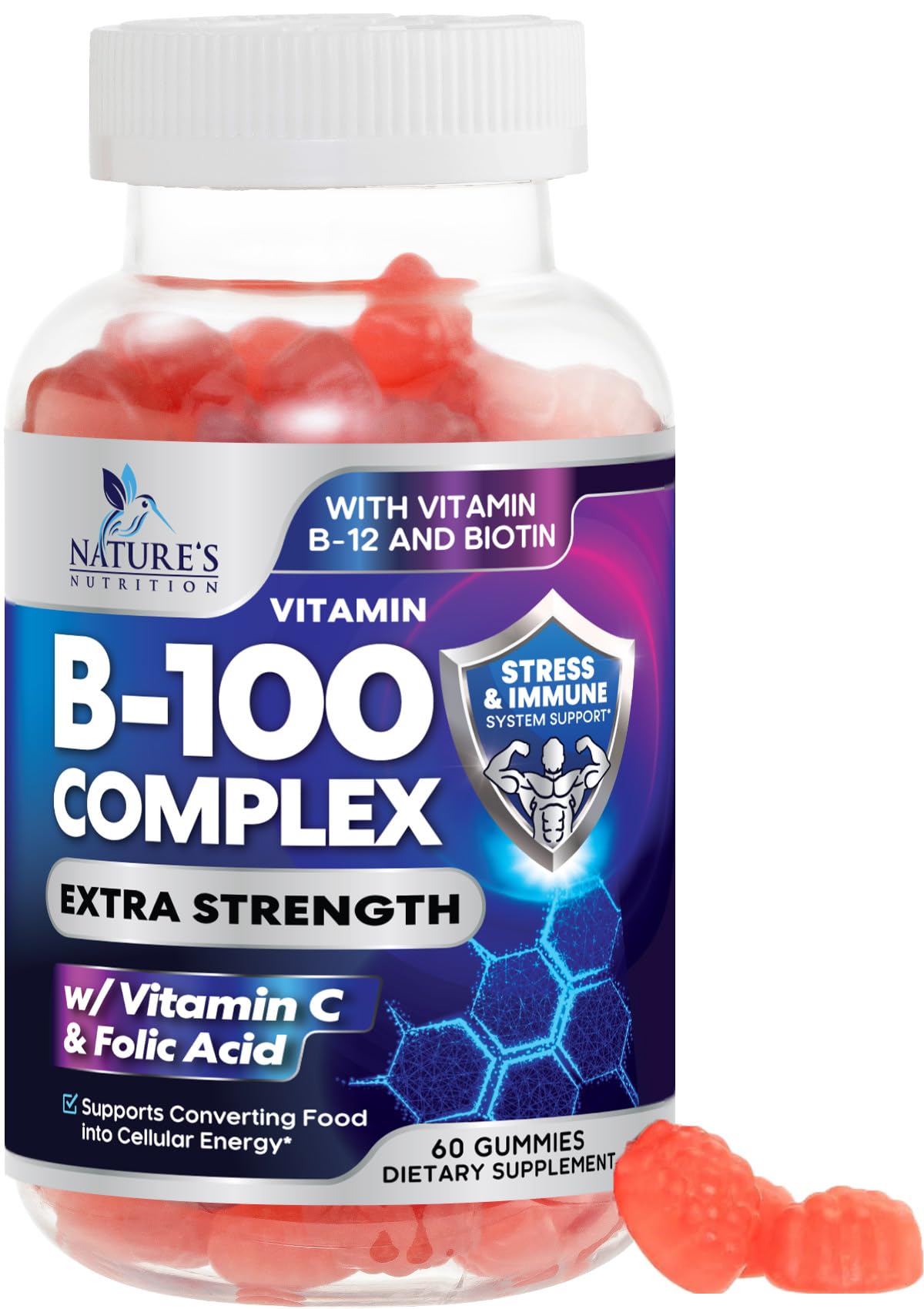 Gummies de vitamines B Nature's Nutrition 60 unités vue de face