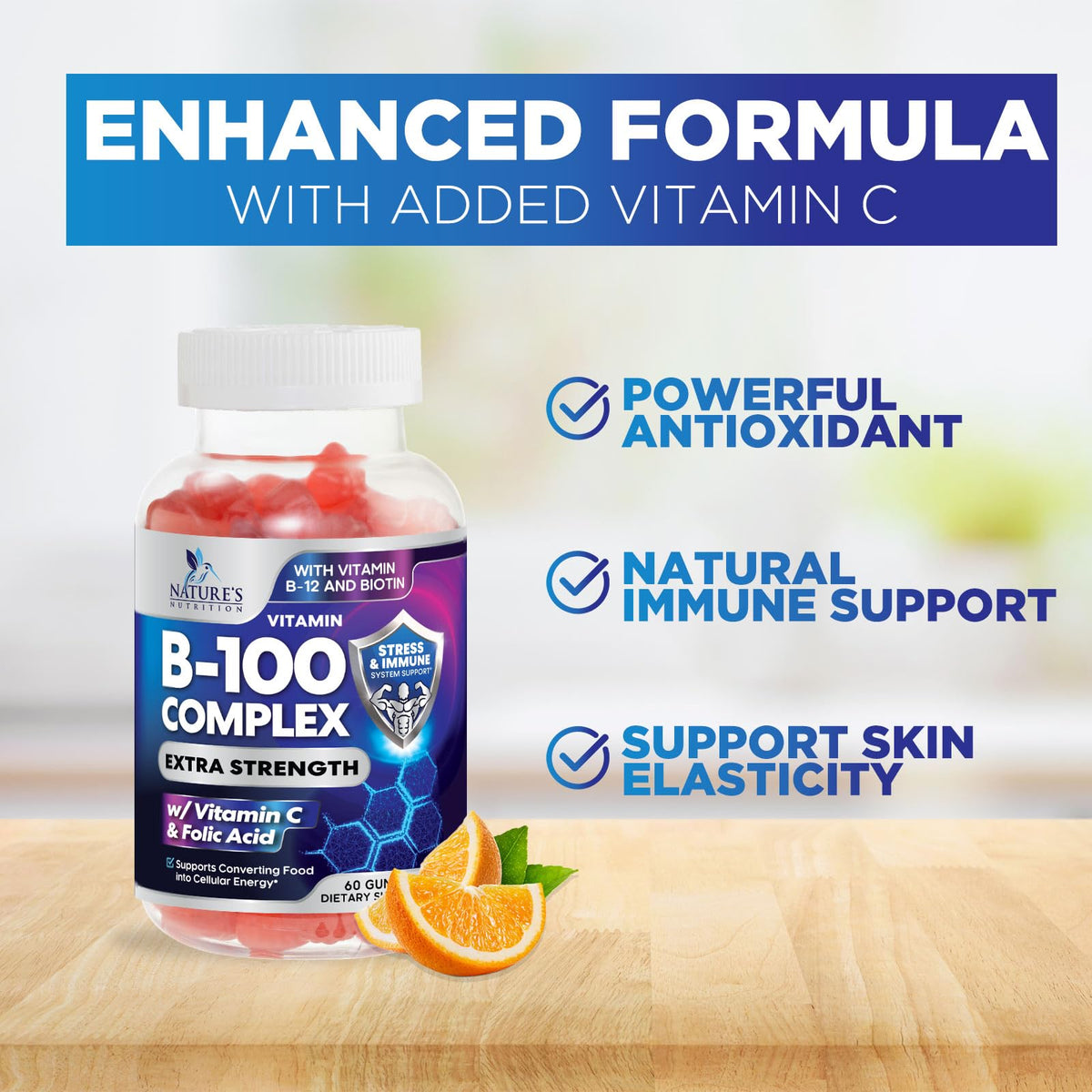 Gummies de vitamines B Nature's Nutrition vue de côté