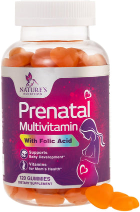 Gummies de vitamines prénatales Nature's Nutrition, 120 unités, vue avant