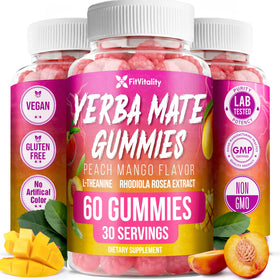 Gummies de Yerba Mate FitVitality vue de face avec emballage