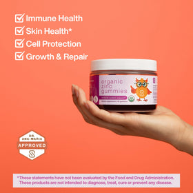 Gummies de Zinc Biologiques Serawise, ingrédients sur l'étiquette