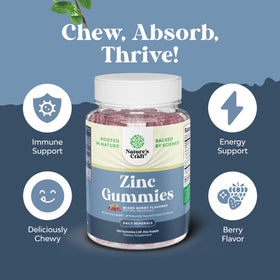 Gummies de Zinc Extra Fort Natures Craft - détail des gummies