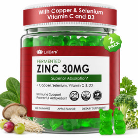 Gummies de Zinc Fermenté LILICARE 30mg en pot avec étiquette