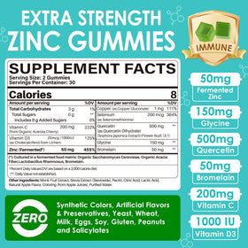 Gummies de zinc LILICARE avec un fond de fruits frais