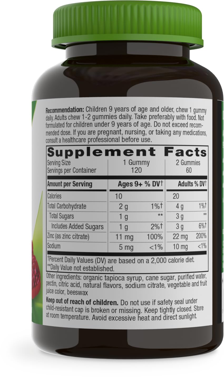 Gummies de Zinc Nature's Way, format de 120 pièces