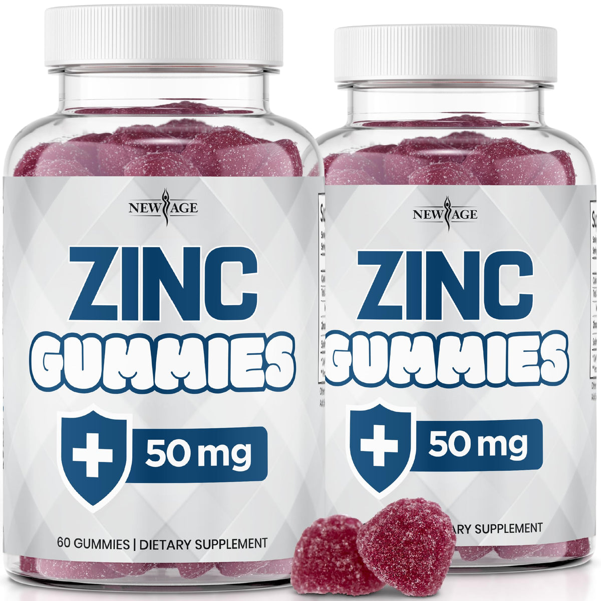 Gummies de zinc NEW AGE 50mg, emballage avant