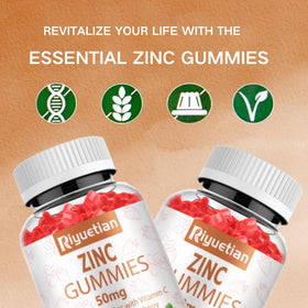 Gummies de Zinc Riyuetian 50mg, gummies individuels sur une table