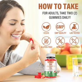 Gummies de Zinc Riyuetian 50mg, ingrédients naturels en arrière-plan