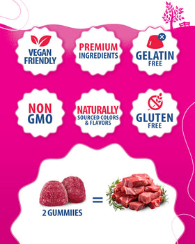 Gummies de Zinc SUNNY SAM, affichage des ingrédients sur l'étiquette