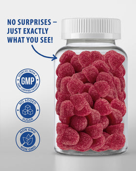 Gummies de Zinc SUNNY SAM, vue de près des gummies fruitées
