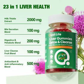 Gummies détox du foie QualiLife avec fruits mélangés