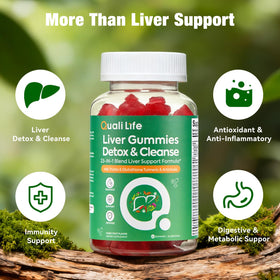 Gummies détox du foie QualiLife en gros plan