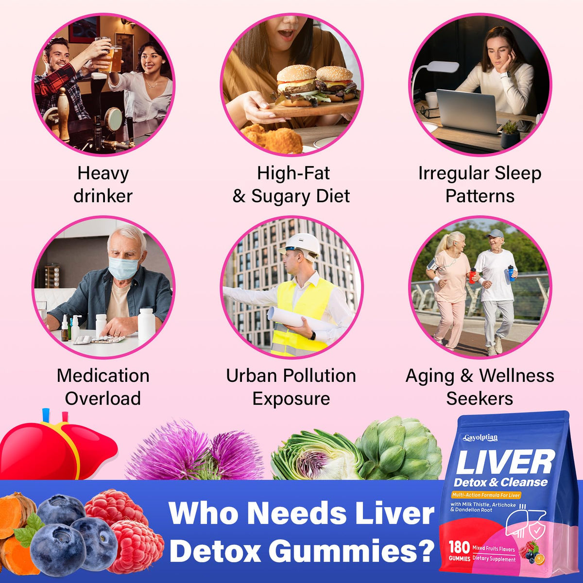 Gummies détoxifiants Gayolptian, emballage ouvert