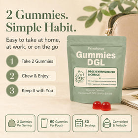 Gummies DGL ELAVA, gummies sur un fond naturel