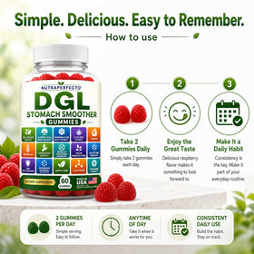 Gummies DGL Stomach Smoother NutraPerfecto dans un bol