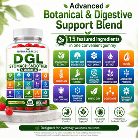 Gummies DGL Stomach Smoother NutraPerfecto en gros plan