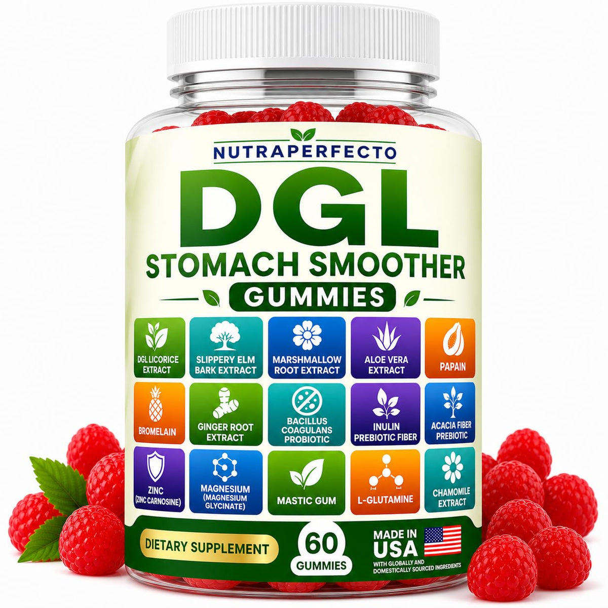 Gummies DGL Stomach Smoother NutraPerfecto vue de face