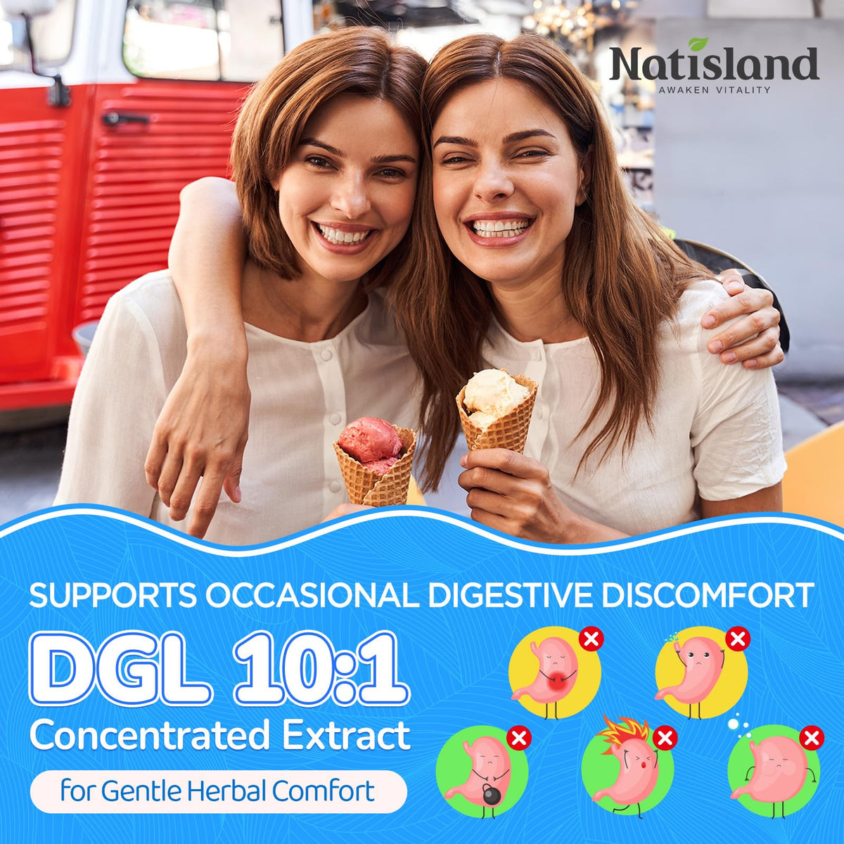 Gummies DGL & Zinc Carnosine NATISLAND, vue de côté