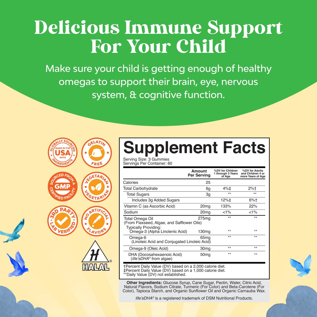 Gummies DHA Natures Craft avec une cuillère pour dosage