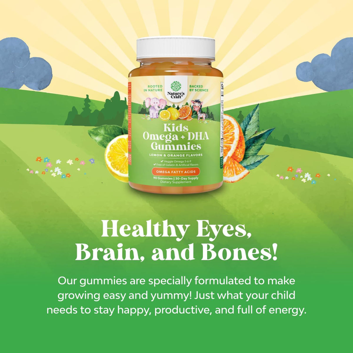 Gummies DHA Omega 3 Végétales Natures Craft vue de côté