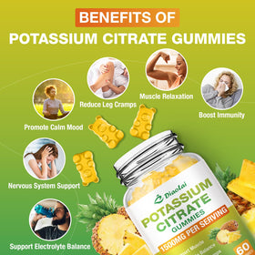Gummies DIAOLAI Citrate de Potassium en main avec fond nature